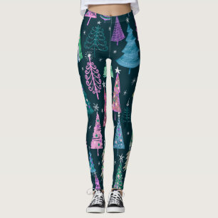Festive Christmas New Year Pattern Leggings