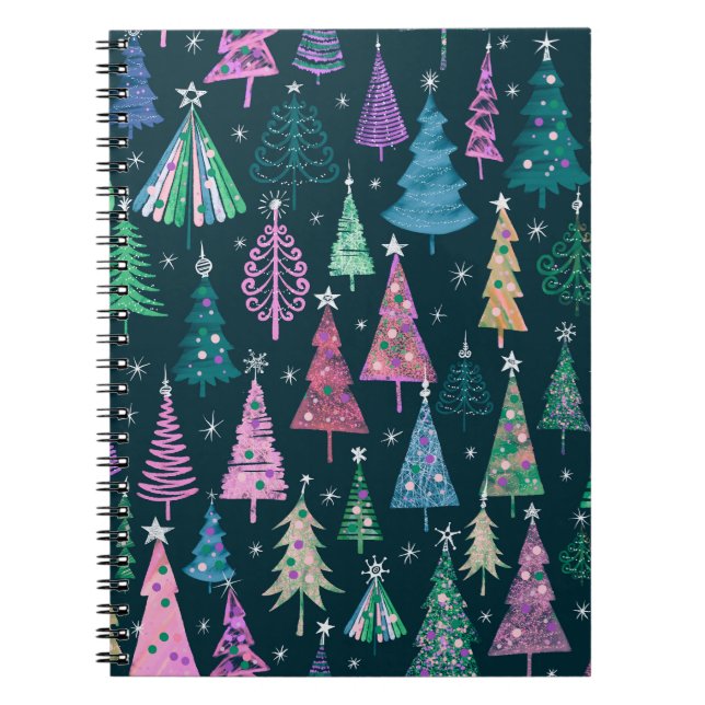 Festive Christmas New Year Pattern Notebook (Front)