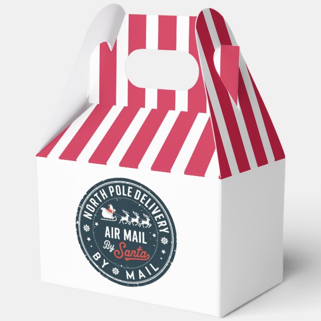 Festive Christmas North Pole Delivery Favour Box (Front)