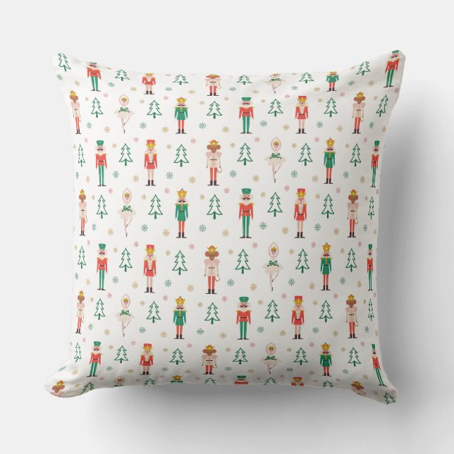 Festive Christmas Nutcracker Ballerina Cushion (Front)