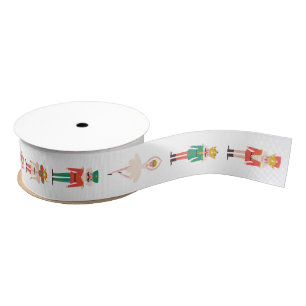 Festive Christmas Nutcracker Ballerina  Grosgrain Ribbon