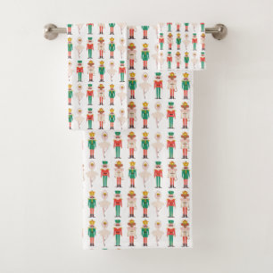 Festive Christmas Nutcracker Christmas Bath Towel Set