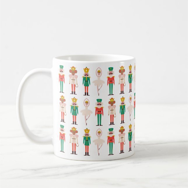 Festive Christmas Nutcracker Christmas Coffee Mug (Left)