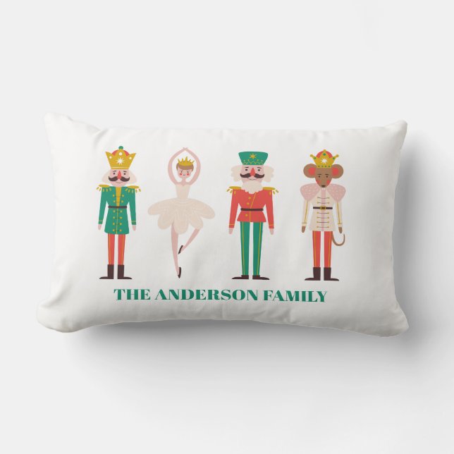 Festive Christmas Nutcracker Christmas Lumbar Cushion (Front)
