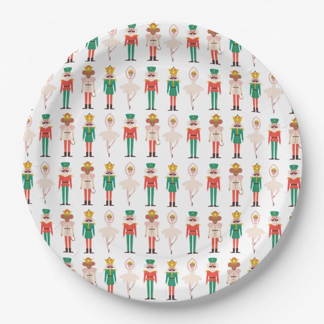 Festive Christmas Nutcracker Christmas Paper Plate (Front)