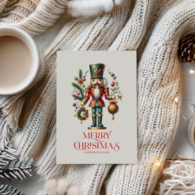 Festive Christmas Nutcracker Custom Photo Postcard (Creator Uploaded)