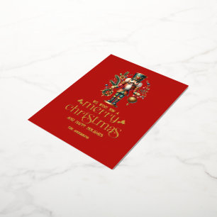 Festive Christmas Nutcracker Foil Holiday Postcard