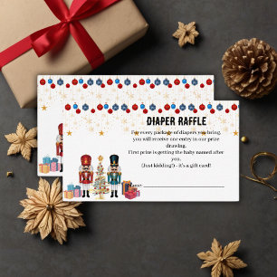 Festive Christmas Nutcracker Ornaments Baby Shower Enclosure Card