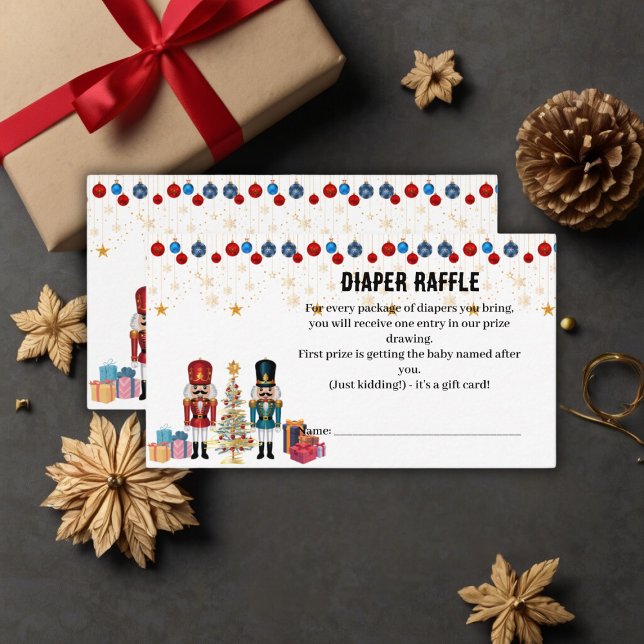 Festive Christmas Nutcracker Ornaments Baby Shower Enclosure Card (Creator Uploaded)