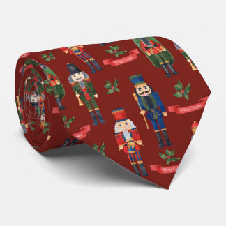Festive Christmas nutcracker tiled pattern Tie