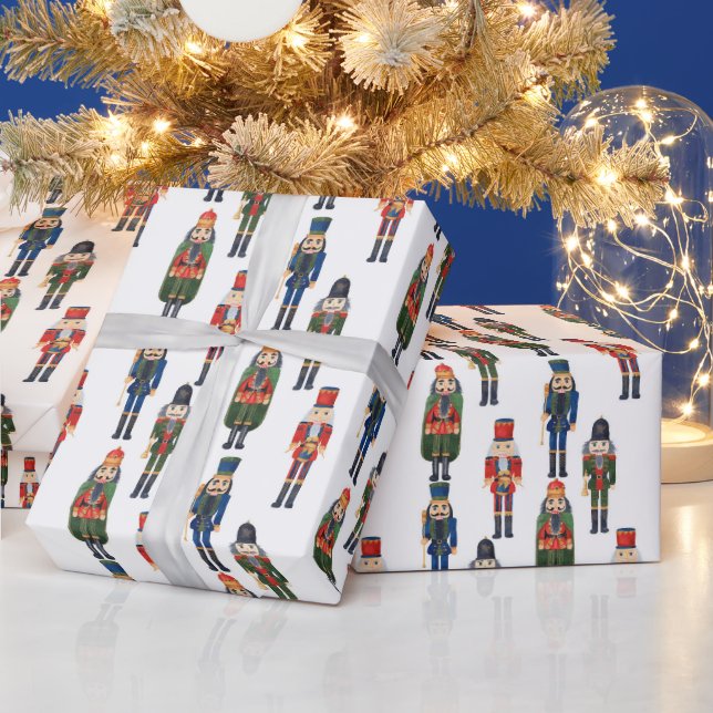 festive Christmas nutcracker tiled pattern Wrapping Paper (Holidays)