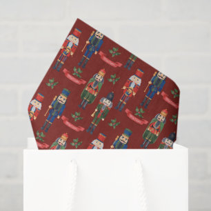 festive Christmas nutcracker tiled Tissue Paper