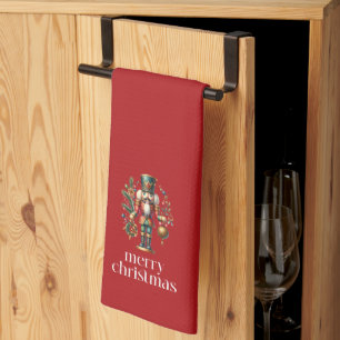 Festive Christmas Nutcrackers  Tea Towel