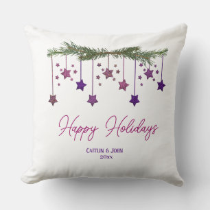 Festive Christmas Ornament Throw Pillow