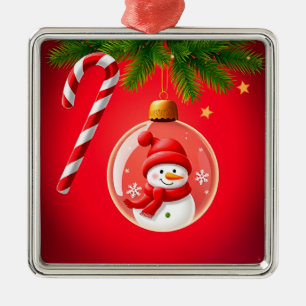 Festive Christmas Ornament with Snowman