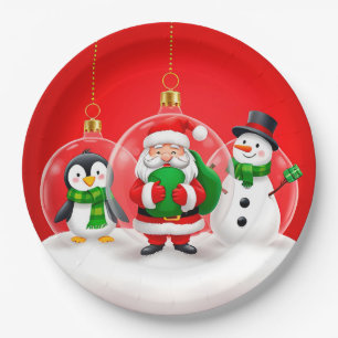 Festive Christmas Ornaments Paper Plate