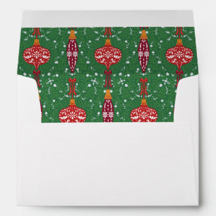 Festive Christmas Ornaments Pattern Envelope