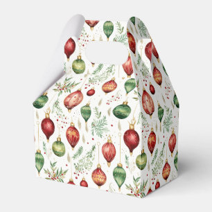 Festive Christmas Ornaments Seamless Pattern Favour Box