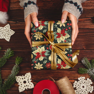 Festive Christmas Ornaments Seamless Pattern Wrapping Paper