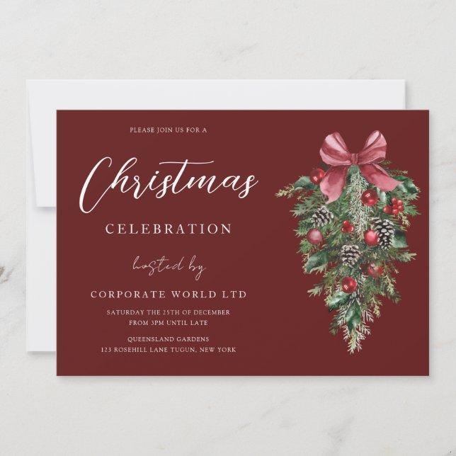Festive Christmas Party Celebration  Invitation (Front)