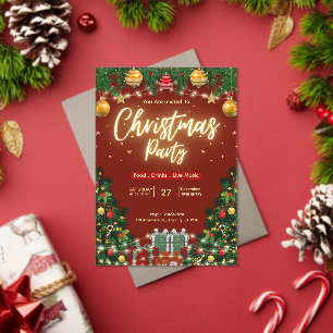 festive christmas party invitation