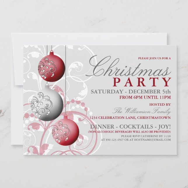 Festive Christmas Party Invitation (Front)