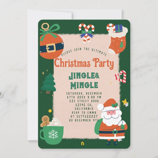 Festive Christmas Party Invitation (Front)