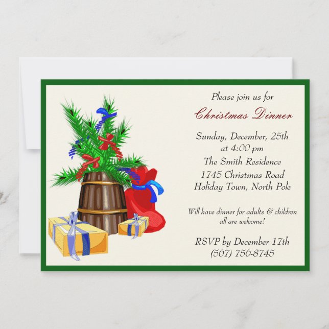 Festive Christmas Party Invitations (Front)