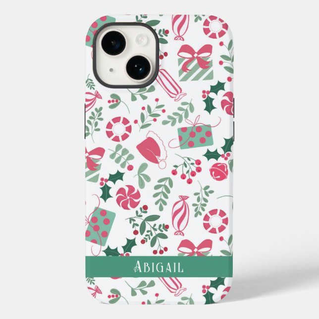 Festive Christmas Pattern Case-Mate iPhone 14 Case (Back)
