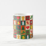 Festive Christmas Pattern Coffee Mug<br><div class="desc">Bring the holiday spirit to life with this cheerful Christmas pattern featuring snowmen,  reindeer,  angels,  bells,  hearts,  holly leaves,  snowflakes,  and Christmas trees. Perfect for festive wrapping paper,  holiday cards,  gift bags,  mugs,  or seasonal home décor. A colourful and joyful design that captures the magic of Christmas celebrations.</div>