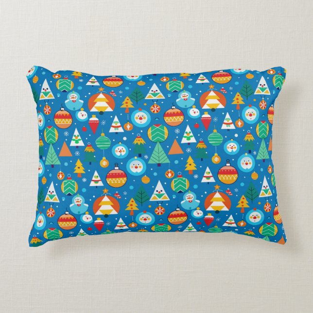 Festive Christmas Pattern Decorative Cushion (Front)