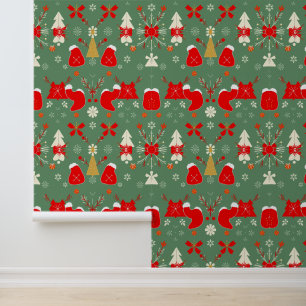 Festive Christmas Pattern Design Wallpaper