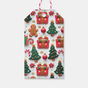 Festive Christmas Pattern Gift Tags