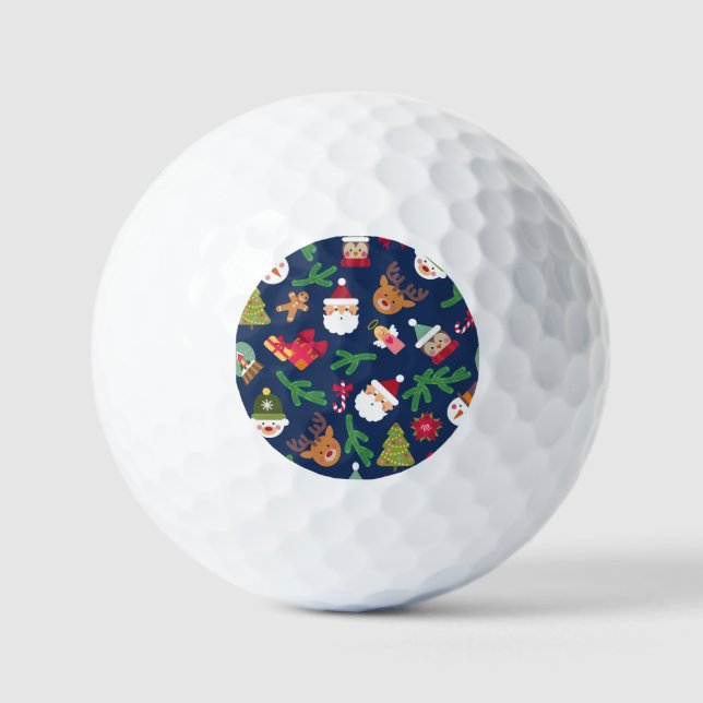 Festive Christmas pattern, holiday design. Golf Balls (Front)