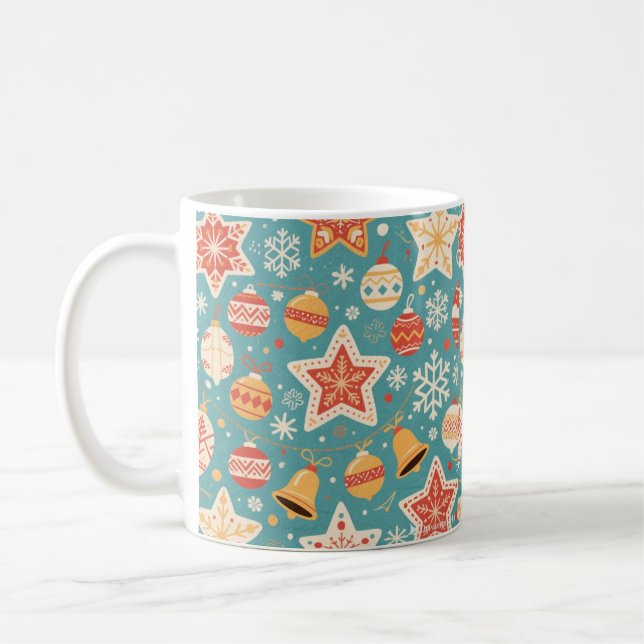 "Festive Christmas Pattern Mug" Coffee Mug (Left)