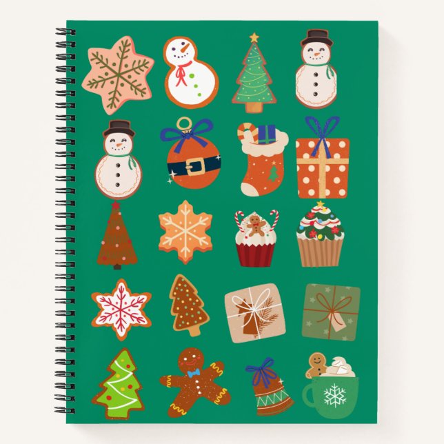 Festive Christmas Pattern Notebook (Front)