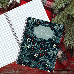 Festive Christmas Pattern Recipe  Notebook