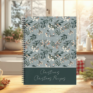 Festive Christmas Pattern Recipe  Notebook