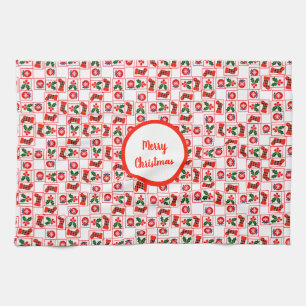Festive Christmas pattern Tea Towel