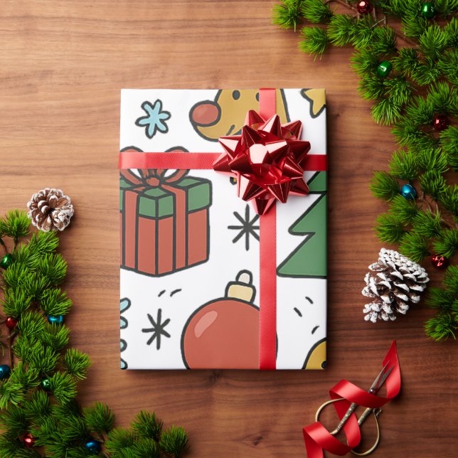 Festive Christmas pattern Wrapping Paper (Holiday Gift)