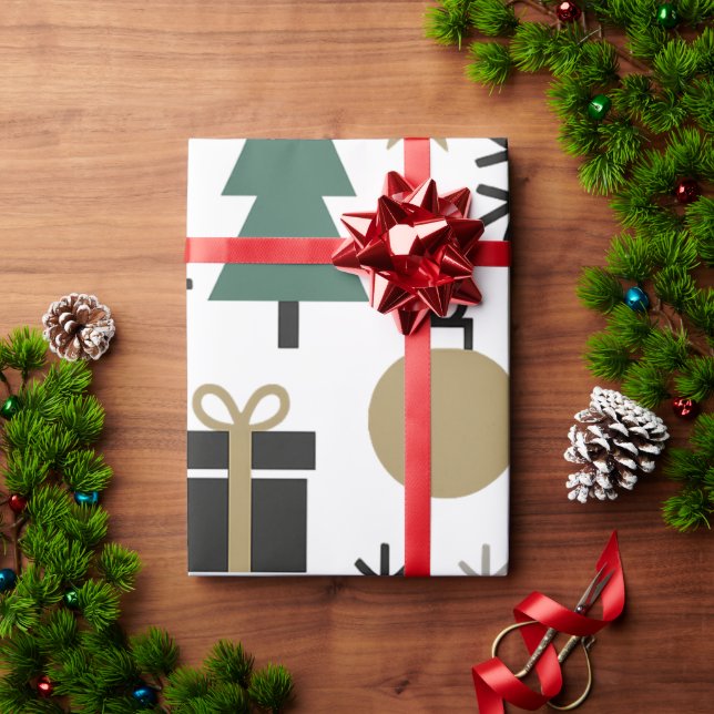 Festive Christmas pattern Wrapping Paper (Holiday Gift)