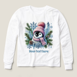 Festive Christmas penguin customisable girls