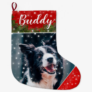 Festive Christmas Personalised Pet Photo Stocking