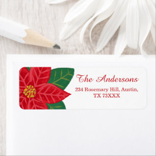 Festive Christmas Pointsettia Family Address