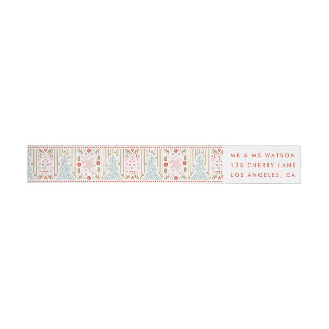 Festive Christmas Pretty Holiday Address Label (Individual)