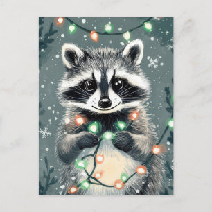 Festive Christmas Racoon Greeting Card