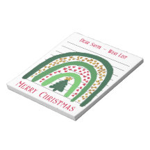 Festive Christmas rainbow, Santa’s wish list Note
