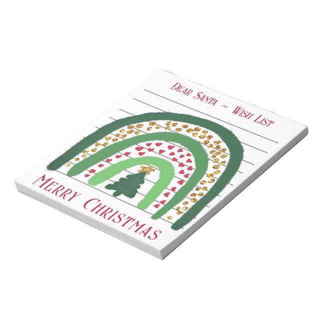 Festive Christmas rainbow, Santa’s wish list  Note (Rotated)