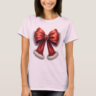 Festive Christmas Red Bow T-Shirt