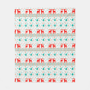 🎄Festive Christmas Reindeer Holiday Gift decor Fleece Blanket